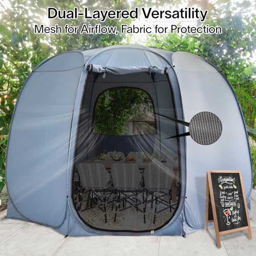 Alvantor® Pop Up Screen Tent House Room Instant Outdoor Camping Canopy Sun Shelter Gazebo for Patio, Backyard & Deck, Privacy Tent(2-10 People, 8'x8' 10'x10' 12'x12') - color: Gray, size: 10x10FT