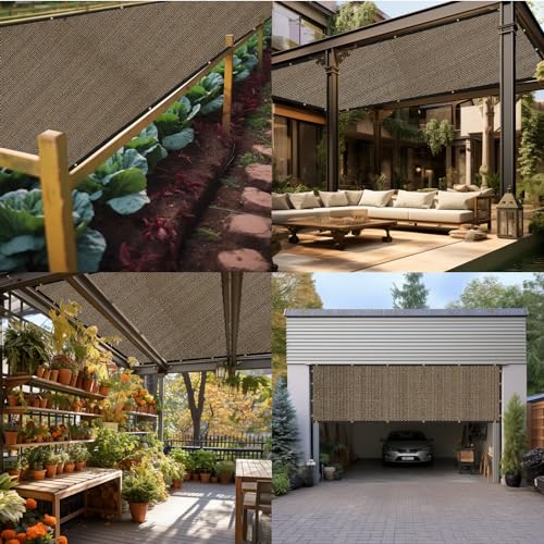 Artpuch Outdoor Pergola Shade Cover 4x6 FT Sun Shade Cloth with Grommets Mocha Commercial Grade Patio Privacy Screen Shade Canopy (Customized Available) GN04 - color: Mocha, size: 4' X 6' Customized
