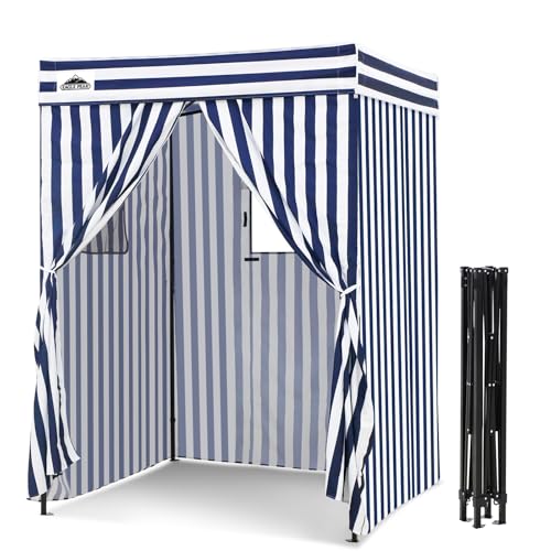 EAGLE PEAK Flex Compact 5x5 Pop-up Canopy Changing Room, Portable Privacy Dressing Room for Indoor Fashion Photoshoots, Camping, or Pool, White/Blue - color: White/Blue, size: 5x5 ft