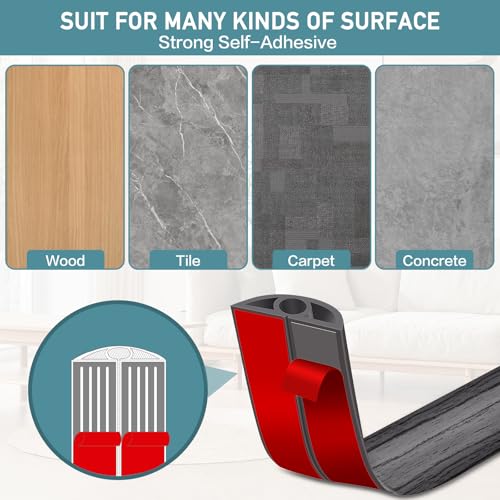 Floor Cord Cover Self Adhesive Cord Hider Floor Extension Cord Covers for Floor Power Cord Protector Cable Management Prevent Cable Trips Cable Cavity 0.32" W x 0.32" H (Deep Grey Wood, 10Ft) - color: Deep Grey Wood, size: 0.79" x 10'