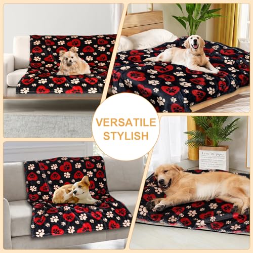 Premium Soft Dog Blanket Washable,43"x30" Cat Blanket for Indoor Cats Large Medium Small Dog Gifts Puppy Essentials (Red/Black) - color: Black/Red-1, size: 41x31Inch
