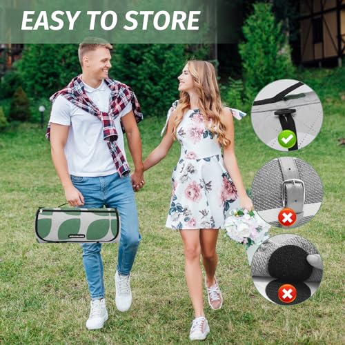 Picnic Backpack for 4 Person with Large Insulated Cooler Bag, Picnic Basket Set with Wine Pouch,Picnic Blanket Waterproof Sandproof with Shoulder Strap