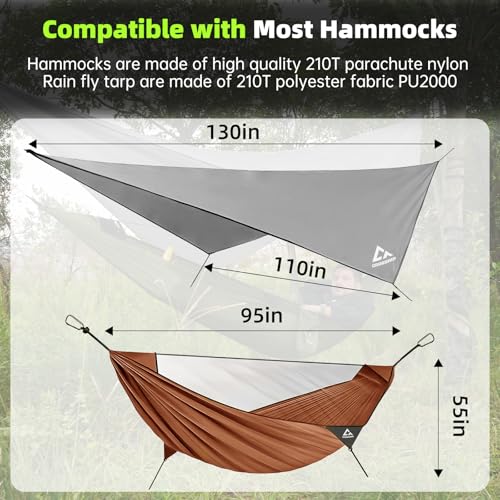 Camping Hammock Mosquito Net with Rain Fly - Rain Fly Tarp & Hammock Bug Net, Portable Parachute Nylon Hammock for Outdoor, Hiking, Backpacking, Backyard, Beach, Travel (Hold Up to 500lbs) - color: Orange
