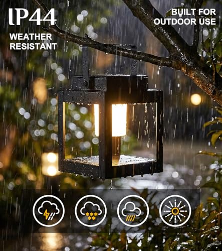 Solar Lantern Outdoor Table Lamp - Portable Hanging LED Lights, Dural Rechargeable Waterproof Decorative Lights for Patio Camp