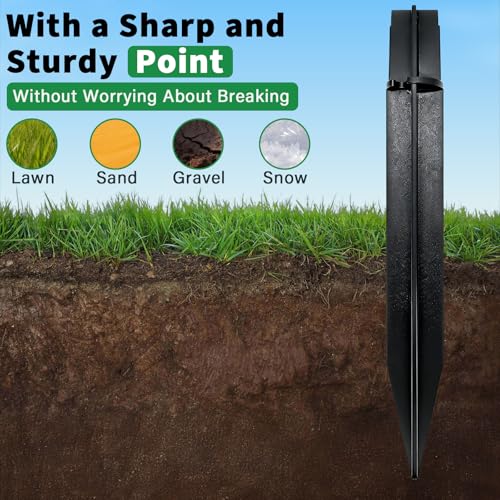8 Pcs Solar Light Stakes Replacement (Fit for Inner Diameter 0.49-0.5inch),Reinforced Ground Spikes,ABS Plastic Lights Stakes, Ideal for Solar Pathway Lights Garden Torch Lights,Christmas Lights - size: 0.49-0.5 inch