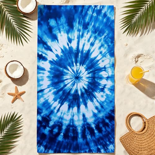 Tie Dye Microfiber Lightweight Beach Towel Sand Free Quick Dry Absorbent Thin Towels Blanket for Swimming Pool Camping Beach Vacation Essentials Accessories Travel Things for Cruise Gym - color: Lcs Multicolor 01536