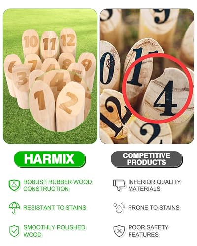 Wooden Tossing Game Set | Wooden Block Throwing Game with Carry Bag | Viking Outdoor Games for Yard, Garden, Lawn – Ideal for Kids, Teens, Adults & Family