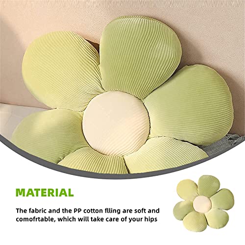 LEHU Flower Floor Pillow, Flower Shaped Seating Cushion -Cute Flowe Pillow for Girls Tweens Room Decor Floor Pillow for Reading and Lounging Comfy (Green petals-19'') - color: Green Petals, size: 19''