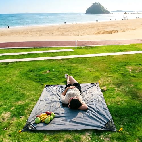 Pocket Blanket 71"x55", Lightweight Compact Sandproof Waterproof Outdoor Blanket for Beach, Hiking, Camping, Travel, Festivals, Picnic with Pockets, Loops, Stakes, Carabiner - color: White Green Camouflage
