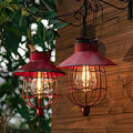 YAKii 2 Pack Solar Lantern Hanging Waterproof Outdoor Metal Solar Lamp with Warm White Light Decorate for Yard Garden Pathway Patio Porch Decor (Red) - style: Red-2pack