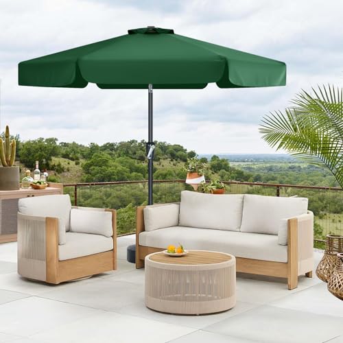 MASTERCANOPY Valance Patio Umbrella for Outdoor Table Market (7.5ft, Forest Green) - color: Forest Green, size: 7.5FT