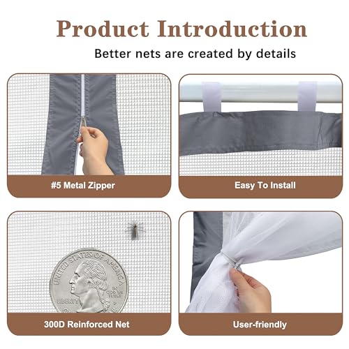 SCOCANOPY Replacement Mesh sidewall for Most 10x10 Canopy Or Gazebo,(Grey) - color: Gray, size: 10X10