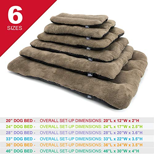 SportPet Designs Waterproof Pet Bed with Non Skid Bottom Fits Plastic Dog Kennel, 33 inch (CM-0353-CS01), Light brown - color: XL - 33"