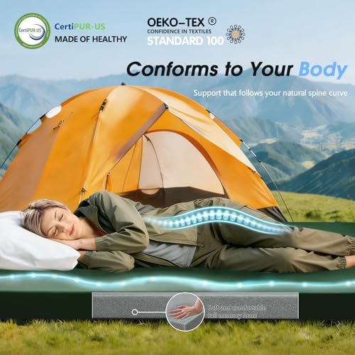 CYMULA Memory Foam Camping Mattress Pad 3 Inch Thick Portable Floor Sleeping Mat [car/Tent/Cot] Sleepover Guest Bed Roll up Cot Mattress for Indoor Outdoor Travel with Bag(Cot 72 * 24 * 3")