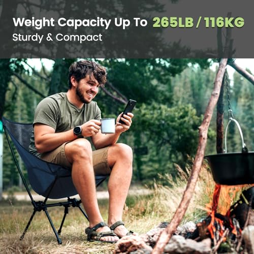 CAMEL CROWN Portable Camping Chair Lightweight Compact Folding Chair Mesh for Outdoor Camp Travel Beach Picnic Festival Hiking Backpacking Navy Blue - color: Navy Blue-1, size: 1 Pack