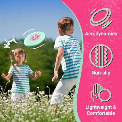 Frisbee Go Flying Disc, 9 Inch Lightweight Sports Disc for Beginners Outdoor Beach Backyard Lawn Park Camping Family Activity Game - 70g - color: V5