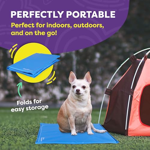Hertzko Dog Mat & Chew Toy Set – Gel Pad with Innovative Gel Technology – Portable, Non-Toxic Pet Mat for Small to Medium Dogs & Cats up to 55 lbs – Ideal for Hot Days, Indoor & Outdoor Use