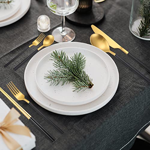 AARAINBOW 6 Pieces Stainless Steel Flatware Set Portable Reusable Cutlery Set Travel Utensils Set Including Chopsticks Knife Fork Spoon Straws Cleaning Brush Dishwasher Safe (B-Black golden) - color: B-Black golden