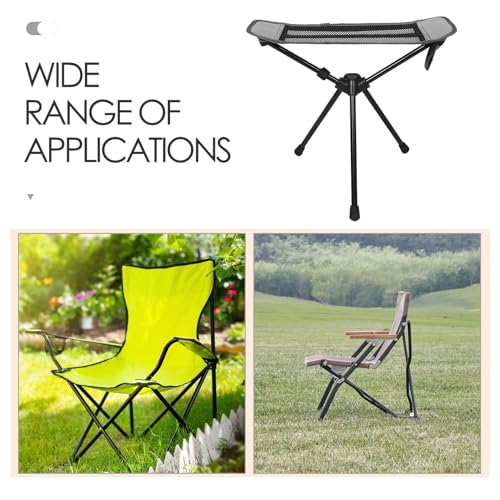 VANZACK Portable Folding Camping Stool and Footrest Ultralight Compact Outdoor Seat for Hiking Fishing Picnic Gray