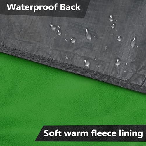 Catalonia Waterproof Stadium Blanket, Windproof Wearable Poncho for Football Sideline & Sports Events for Fans, Portable, Durable Outdoor Blanket for Camping & Tailgating - color: Black / Green