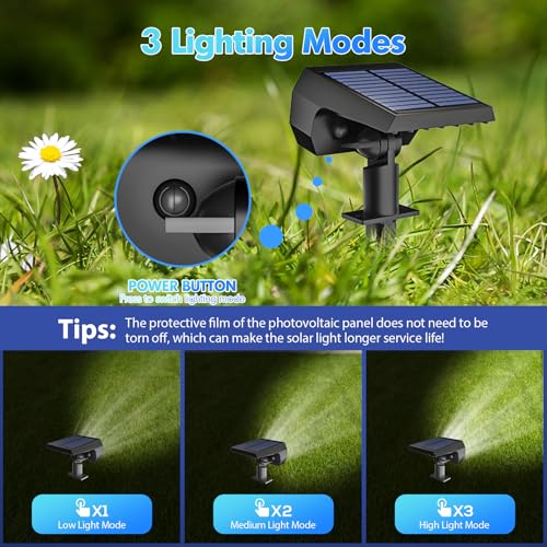 NYMPHY Solar Lights Outdoor Waterproof IP68, 56 LED 3 Lighting Modes Solar Powered Garden Yard Spot Solar Lights for Outside Landscape- 4 Pack (Cool White) - color: Cool White, size: 4 Pack
