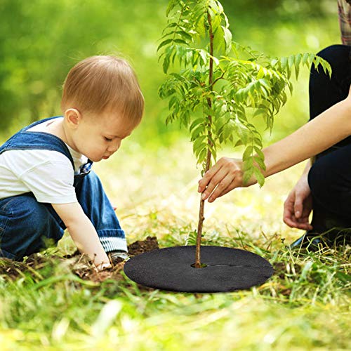 EBaokuup 12 Pack 20.5 Inch Non-Woven Tree Mulch Ring - Degradable Tree Protector Mat, Reusable Tree Weed Barrier Mat for Weed Control Root Protection - size: 20.5 Inch
