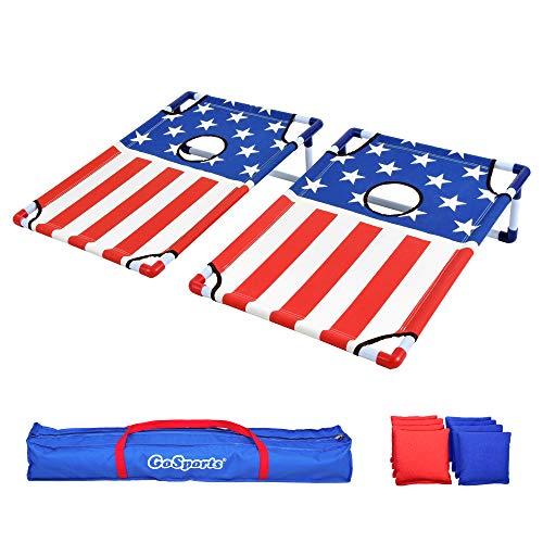 GoSports Portable Cornhole Game Sets – Premium Outdoor Lawn or Beach Toss Game - style: America