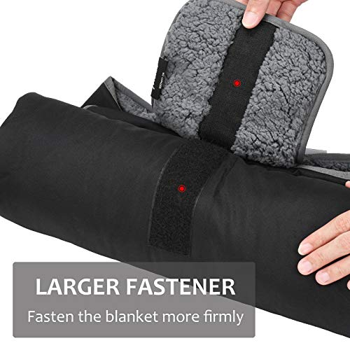 Tirrinia Large Waterproof Outdoor Blanket, Soft Warm Windproof Stadium Blanket with Sherpa Fleece and Foldable for Outdoor Sport, Baseball, Football, Beach, Concerts, Car - color: Black, size: 59" x 79"