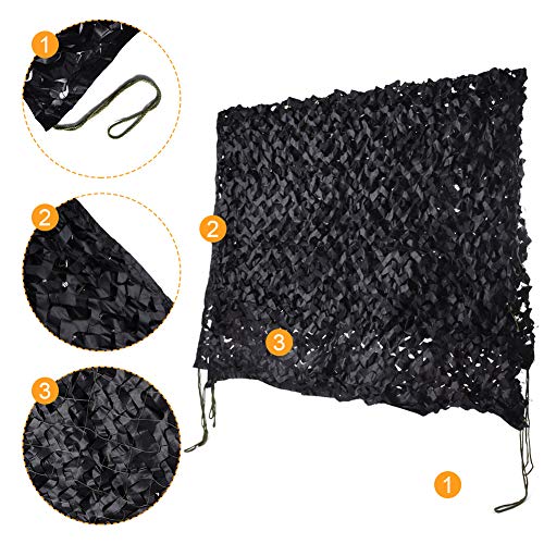 HYOUT Camo Netting Camouflage Net Bulk Roll for Hunting Blinds Ghillie Sunshade, Camping, Military Party Decoration - color: Black, size: 10x13ft(3M*4M)
