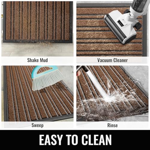 BEHERO Door Mat Outdoor Entrance, 30.5x17 Inches, Extra Durable Front Door Mat Outside, Heavy Duty Welcome Mat for Outside Entry, Back Door Mats Non Slip, Waterproof All-Season Doormats, Coffee - color: Burgundy, size: 30.5" x 17" (Rectangular)