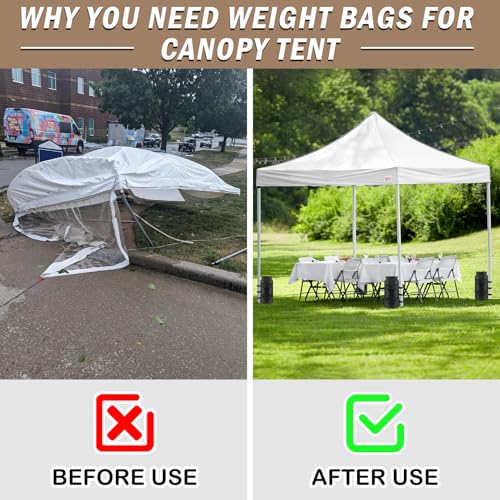 Canopy Weight Sand Bags Set of 4, Heavy Duty SandBags for Canopy Tent Legs, Pop up Tent Gazebos Weights for Outdoor Patio Umbrellas, Pergolas, Sunshades, Black - No Sand (160 LBS - Set of 4) - size: 160 LBS - Set of 4