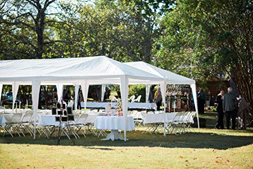 Quictent 10x30 Party Tent Gazebo Wedding Canopy Tent for Parties BBQ Shelter Pavilion with Removable Mesh Sidewalls & Elegant Church - size: 10' x 30' w/ 6 Mesh Sides