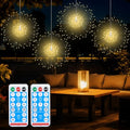 Starburst Sphere Lights with Remote Control 120 LED Firework Light 8 Modes Wedding Decorative Hanging Lights for Party Patio Garden Warm White 4 Pack - size: 4Pack