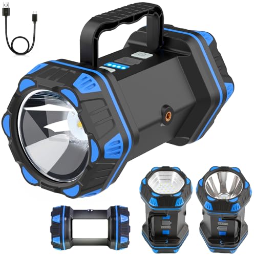 Led Camping Lantern Rechargeable, Camping Flashlight 1500LM, 8 Light Modes, Camping Lights 4800 Capacity, Portable Bright Flash Light for Emergencies, Power Outages, Hurricane, Hiking (Blue 1PACK). - color: Blue, size: 1PACK