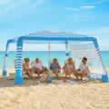Zeraty Beach Cabana 8'×8', Portable Beach Canopy with Side Wall, UPF 50+ Silver-Coated Beach Tent Sun Shelter, Wind Resistant Adjustable Altitude Beach Umbrella Tent for Family, Sky Blue - color: Sky Blue