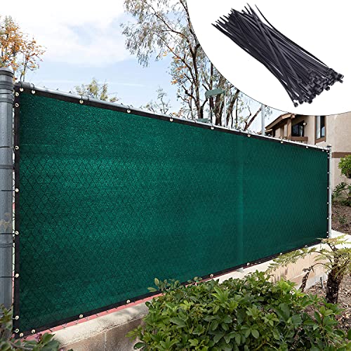 Royal Shade 4' x 25' Green Fence Privacy Screen Windscreen Cover Netting Mesh Fabric Cloth - Cable Zip Ties Included (We Make Custom Size) - color: Green, size: 0 4' x 2 5'
