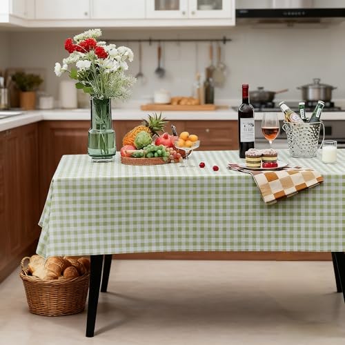 Waterproof Tablecloth, 6ft Table Cover Fitted for Picnic,Camping,Plastic Table Cloth, Heavy Duty Rectangle Tablecloth for Outdoor Party,Kitchen, Birthday, Wedding, Christmas,Decor-72x30inch-green - color: Pale Green