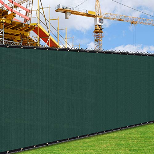 iCover 4x50ft Privacy Screen Fence, Outdoor Fencing Panels, Garden Windscreen Mesh Shade Sail Net Barrier, Include Reinforced Bindings and Brass Grommets Cable Zip Ties, Green - color: Green, size: 4x50ft