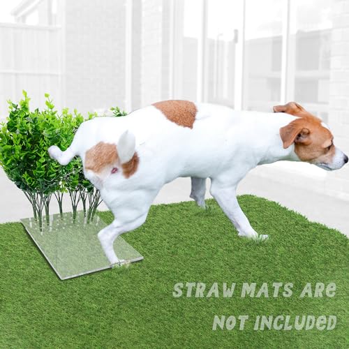 8Pcs Fake Grass Plants Pee Post for Dogs to Pee on, Guiding Male Dogs to Urine and Preventing Urine from Splashing Everywhere,Easy to Install and Clean(Eucalyptus Grass) - color: Eucalyptus Grass