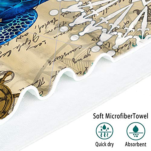 Bonsai Tree Sea Turtle Gifts Turtle Beach Towel, Cute Microfiber Bath Towel Gifts for Turtle Lovers, Funny Sand Free Quick Dry Boho Blue Travel Towels for Women Kids Yoga Sports 30" X 60" - color: Turtle, size: 30"x60"