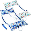 FindUWill 2-Pack Fabric Pool Floats, Inflatable Water Hammocks, XL Large Pool Float Lounger Chair for Adult - color: T-Green&Blue Mermaid