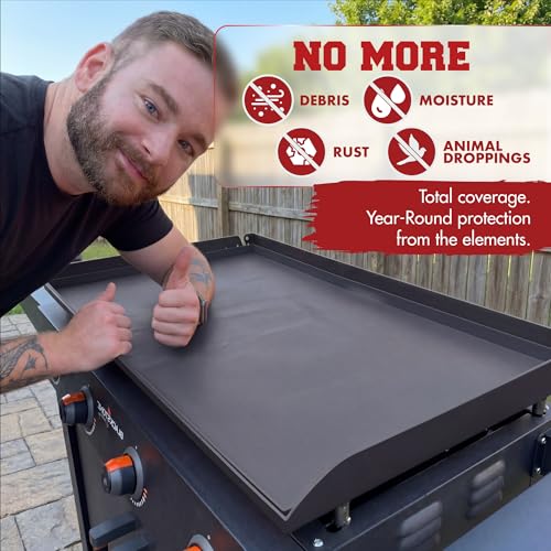 Kitchen perfection 17" Premium Silicone Griddle Cover Mat for Blackstone Griddle 17 Inch - Hermetic Protection from Rust & Debris All Year, Fits All Blackstone 17 Inch Models - Food Grade Silicone - color: Gray 17 inch