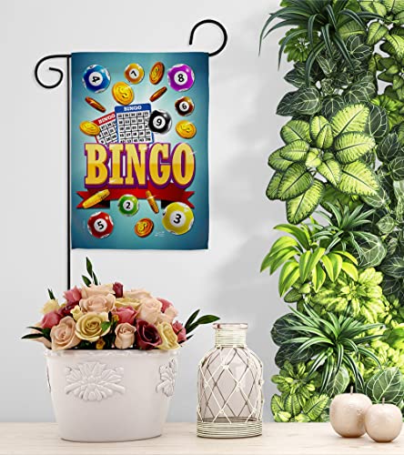 Bingo Win Night Garden House Flag Set Interests Game Bunco Dice Poker Hobbies Leisure Activity Decoration Banner Small Yard Gift Double-Sided, Made in USA