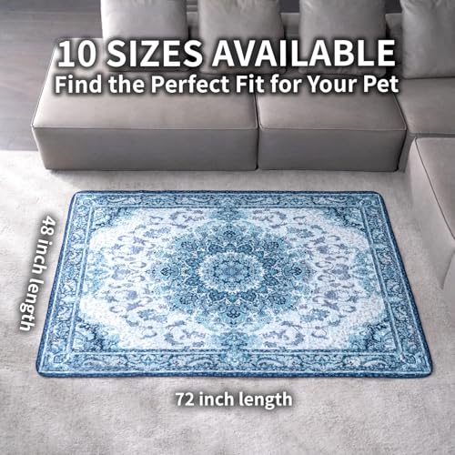 Washable Pee Pads for Dogs, Reusable Puppy Potty Training Pads, Ultra-Absorbent Thick Waterproof Leak-Proof Non-Slip Pads & Mat for Crate, Playpen, Floor, Whelping & Housebreaking , 2 Pack 48"x72" - color: Blue/Multi, size: 48" ×72"(pack of 2)