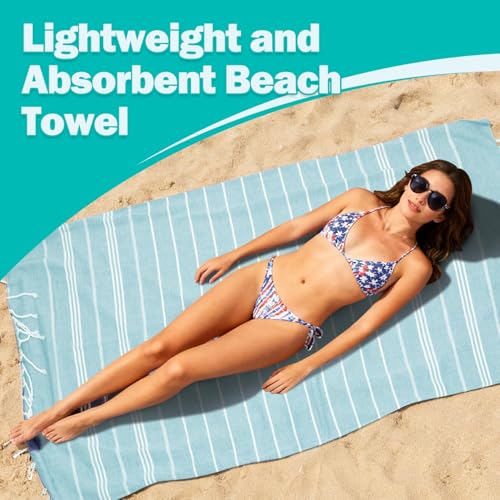 YSYJ Turkish Beach Towel 36 Pack Extra Large Beach Towels 36"x71" Soft Turkish Towel Bulk Sand Free Quick Dry Bath Towels Blanket for Adult Blue - color: Blue, size: 36"x71"- 36 Pack