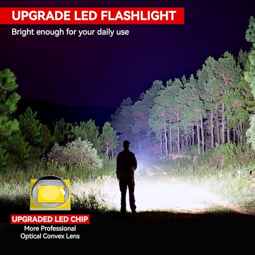 LETMY Tactical Flashlight S2000-2 Pack Bright Military Grade LED Flashlights High Lumens - Portable Handheld Flash Light, 5 Modes Zoomable Waterproof Flashlights for Home Emergency Camping- Pink - color: Pink, size: 2 Pack