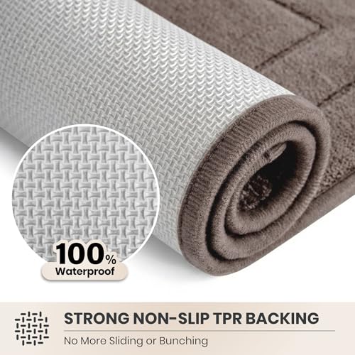 PURRUGS Dirt Trapping Door Mat 20" x 31.5", Non-Slip/Skid Machine Washable Entryway Rug, Dog Doormat, Super Absorbent Welcome Mat for Muddy Wet Shoes and Paws, Grayish Brown - color: Grayish Brown, size: 20" X 31.5"