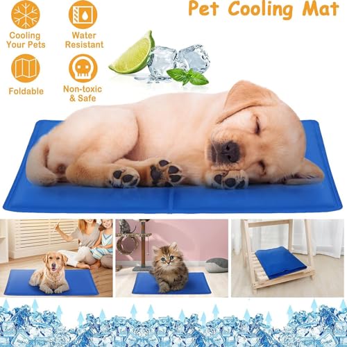 Dog Cooling Mat, Pressure Activated Gel Self Cooling Pad for Dogs Cats, Foldable Portable Cooling Mat for Dogs Ideal for Kennels Crates Beds Car Seats Indoor & Outdoor,XXL - size: XXL