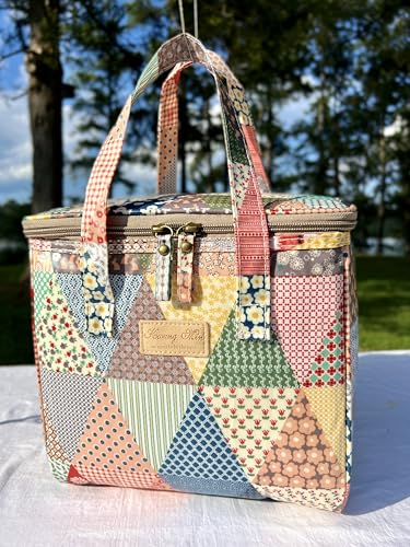 Kwang Min Floral Insulated Lunch Bag for Women,Reusable Lunch Box,Large Cooler for Office,Picnic Outdoors,Premium Quality Waterproof Fabric,Ideal Gift for Outdoors and work (Patchwork) - color: Patchwork Quilt
