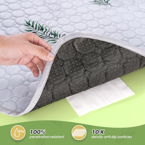 WanpeeGoo Washable Pee Pads for Dogs, 2Pack Reusable Puppy Pads, Super Absorbent & Leakproof Dog Pads, Anti-Slip Dog Pee Pads for Puppy Training & Incontinence, Leaf Pattern 24"x36" - color: Leaf Pattern, size: 24"x36"(Pack of 2)